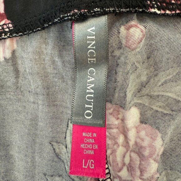 Vince Camuto Floral Molly Loungewear Pajama's Black Pink Size L NWT - Picture 4 of 5